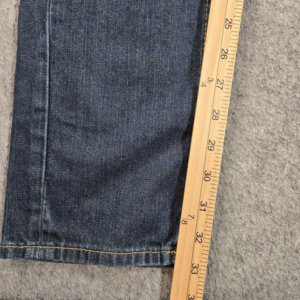 True Religion Skinny Flap Jeans Mens 33x33 (tag 31) Blue Rinse Slim Denim Logo